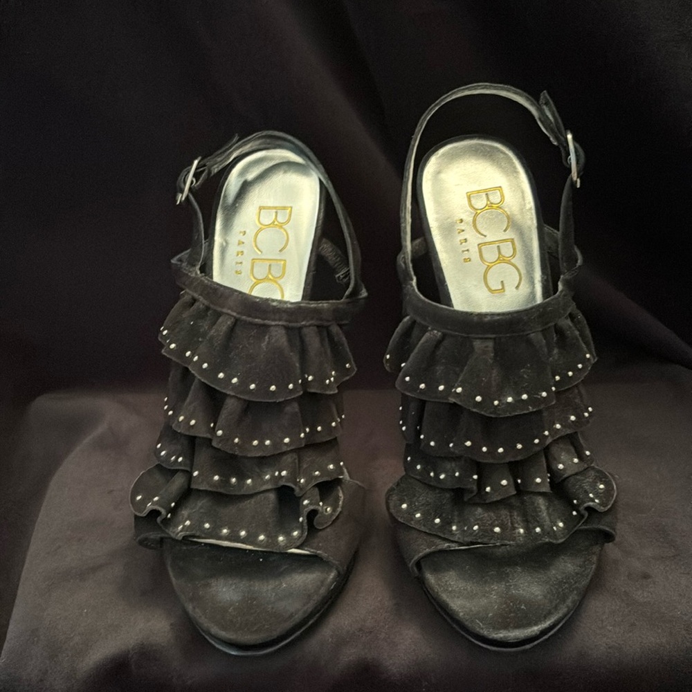Stunning Black Suede heels!  Worn once. Dress up or with jeans. Girls night out!
